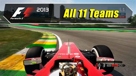 F1 2013 Ps3 Driving All 11 Teams Wheelcam 4k 60 Youtube