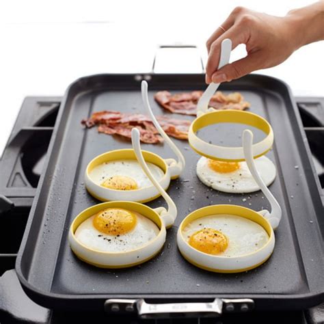 Egg Rings Silicone Set 2 Pcs Premium Circle Egg Cooker Rings Non Stick Heat Resistant Handle