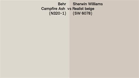 Behr Campfire Ash N320 1 Vs Sherwin Williams Realist Beige SW 6078