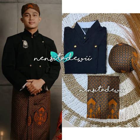 Jual Set Baju Bapak Adat Jawa Solo Motif Truntum Garuda Shopee