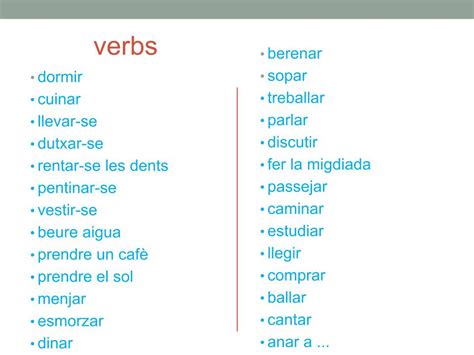 Verbs Servei Local De Català De Castelldefels