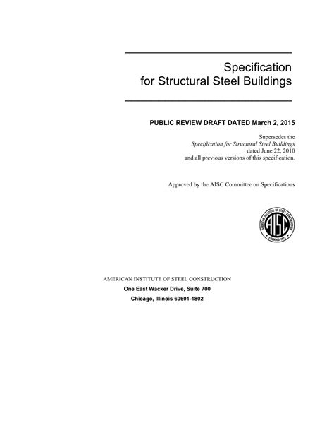 Specification For Structural Steel Buildings Docslib