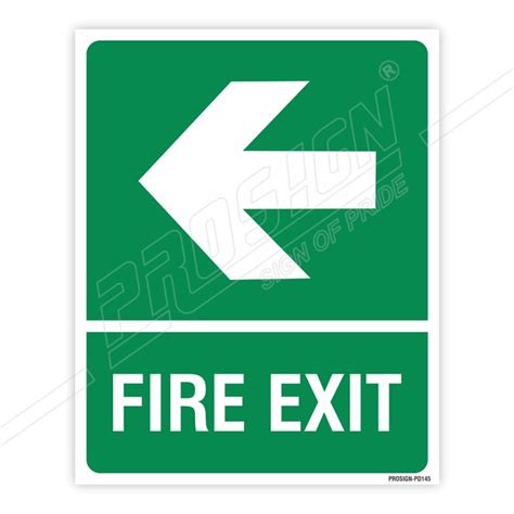 Fire Exit Left Arrow Sign Protector Firesafety