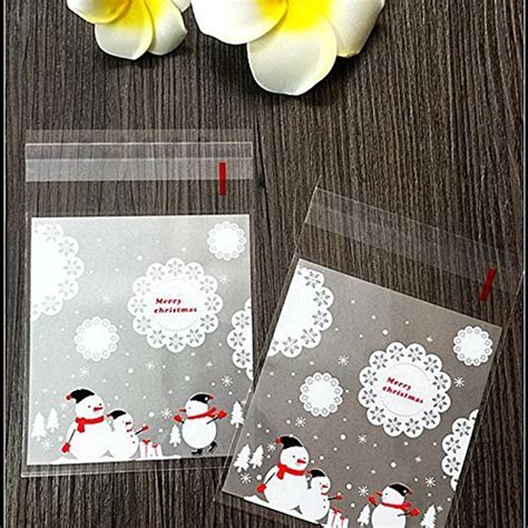 Lingstar 100pcs Clear Christmas Ts White Snowflake Bake Cookies