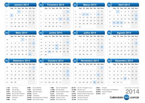 Calendário 2014