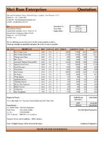 Quotation Format In Excel Quotation Template In Excel Quotation