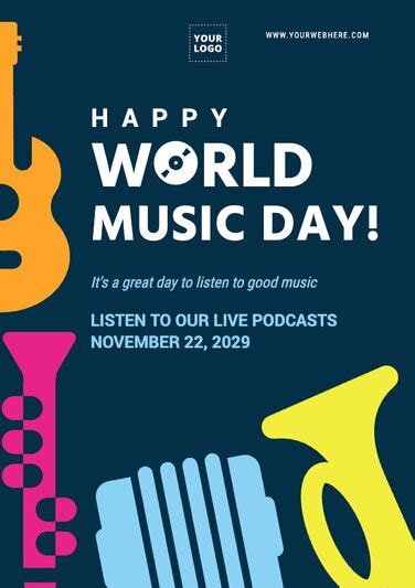 Editable World Music Day Designs