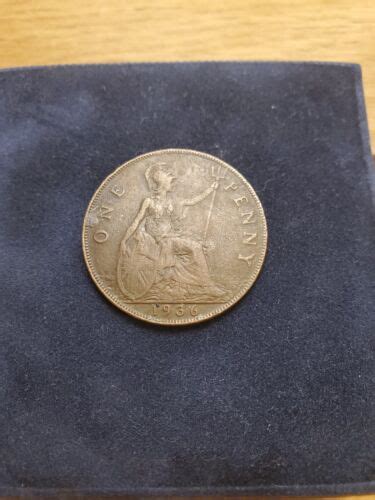 Extremely Rare One Penny King George V British Coin Unique Very