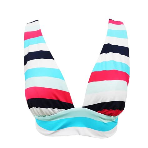 Water Dissolving Swimming Striped Bikini For Women Water Soluble Bikini