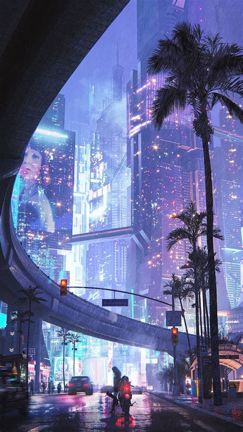 Free Download Hd Wallpaper City Cyberpunk Science Fiction Neon