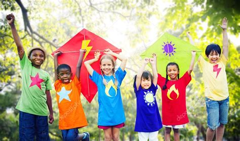 Kids playing kites Stock Photo by ©Rawpixel 81075474