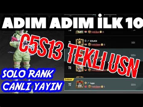 SIRALAMA 69 SOLO RANK FATİH LİGİ PUBG MOBİLE CANLI YAYIN