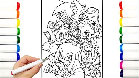 Sonic Team Coloring Pages Sonic The Hedgehog Teils Shadow Amy Rose Knuckles Draw Drawing 40