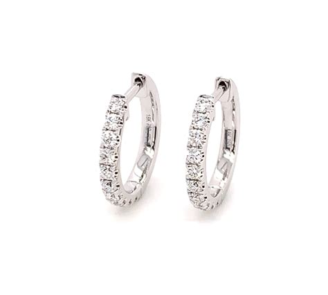 Diamond Micro Pave Hoop Earrings Minichiello Jewellers