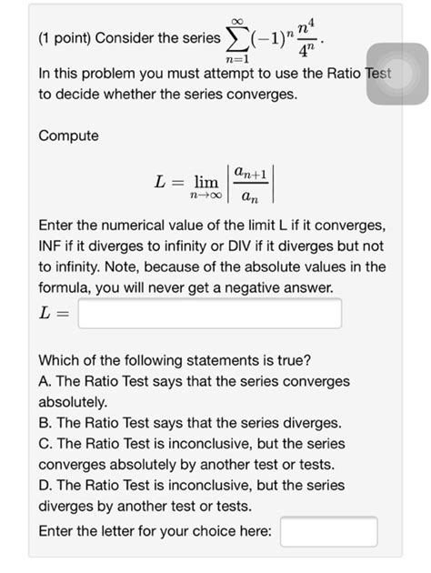 Solved Consider The Series Sigma N 1 Infinity 1 N Chegg