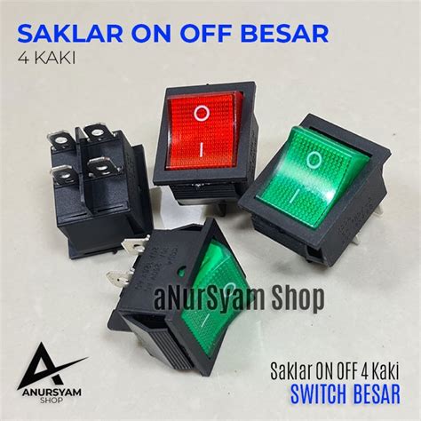 Jual Saklar On Off Switch Besar Pin Merah Hijau Shopee Indonesia