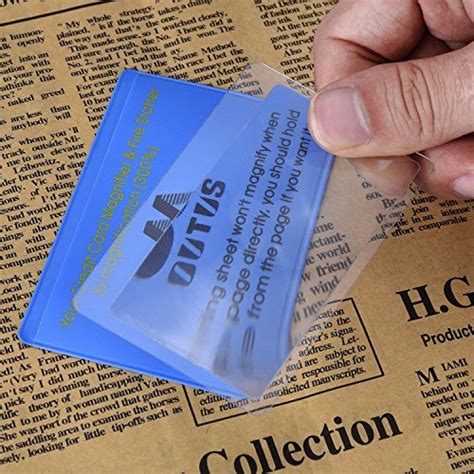 Outus 4 Pack Credit Card Magnifying Glass Plastic Magnifying Card For Wallet Fresnel Lens