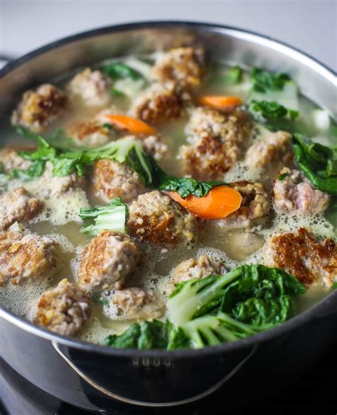 Ginger Pork Meatball Soup With Bok Choy Yay For Food