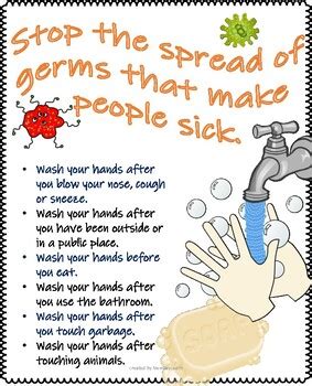 Stop The Spread Of Germs Wash Your Hands Poster By Tutoring With T