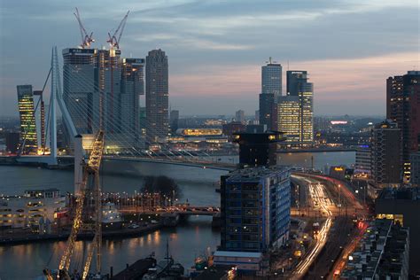 Panorama Rotterdam Rotterdam Skyline New Pictures Harbor Europe