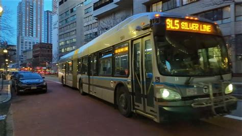 Mbta Bus 2017 New Flyer Xde60 Xcelsior Hybrid Artic 1289 On The Sl5