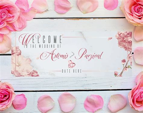 Wedding Banner Flower Personalized Custom Banner Wedding - Etsy