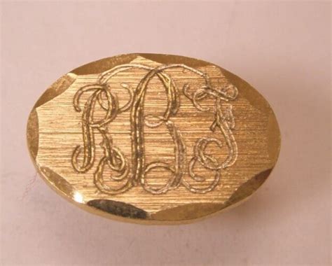 Rbf Engraved Monogram Initial Letter Font Vintage Tie Gem