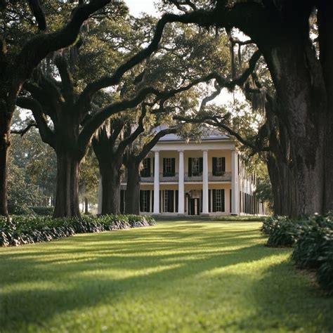 Antebellum Mansion in a Southern Garden | Premium AI-generated image