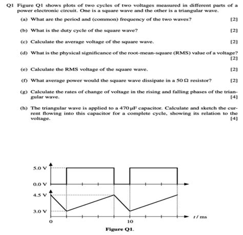 Solved Q1 Figure Q1 Shows Plots Of Two Cycles Of Two Voltages