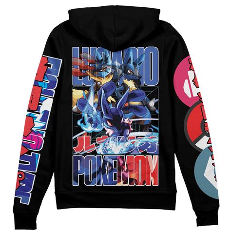 Lucario Pokemon Streetwear Zip Hoodie Jacket Anime Ape