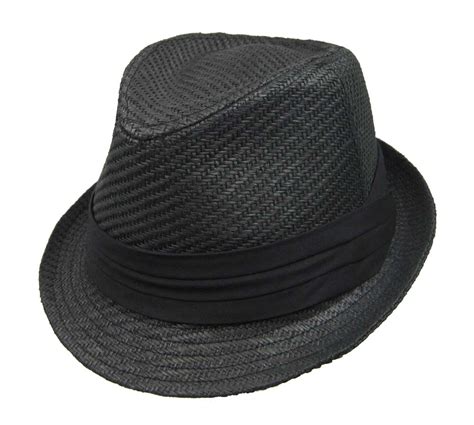 Fedora Summer Beach Swanky Straw Crushable Hat Black