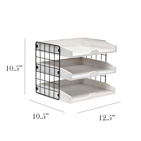 Elegant Designs 3-Compartment White Wash Wood Desktop Organizer Set ...