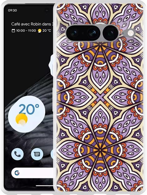 Cazy Hoesje Geschikt Voor Google Pixel 7 Pro Paarse Mandala Bol