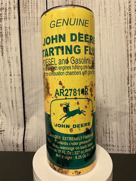 John Deere Starting Fluid 20 Oz Skinny Tumbler Farm Life Etsy