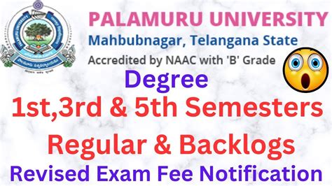 Palamuruuniversity Degree St Rd Th Semesters Revised Examinations