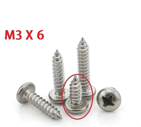 2000Pcs Nickel Plated M3 6 M3X6 Philips Pan Head Self Tapping