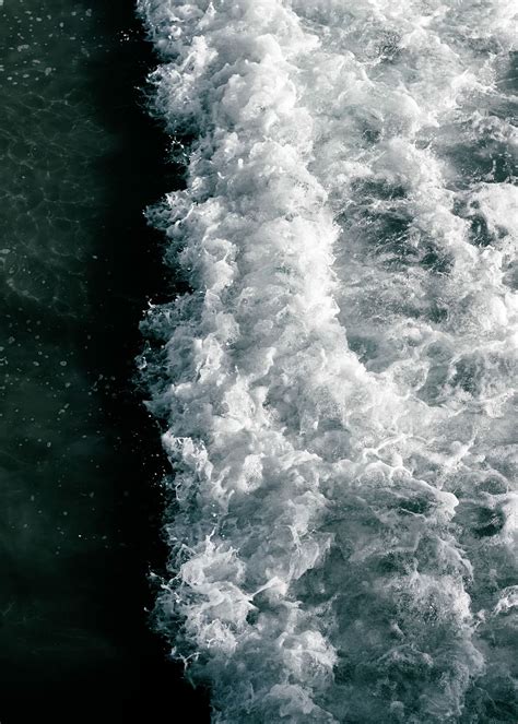 Hd Wallpaper Top View Of Crashing Wave Timelapse Photo Of Beach Waves