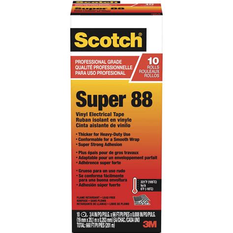 3m Scotch Super 88 Vinyl Electrical Tape — 10 Pk Model Super88