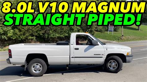 2001 Dodge Ram 2500 8 0l V10 Exhaust W Straight Pipe Youtube