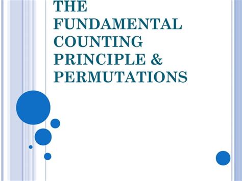 The Fundamental Counting Principle