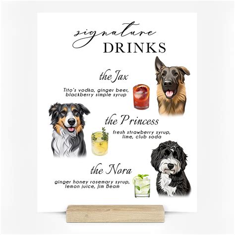 Custom Pet Signature Drink Sign Signature Drink Names For Weddings Pet