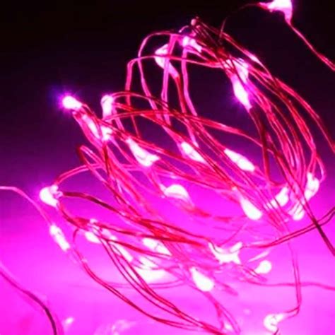 Cordão Fio de Fada Cobre Fixo rosa 5 metros ou 3 metros 50 30Led s 2AA