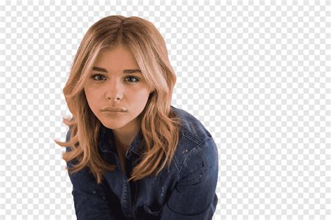 Chloe Moretz Woman In Blue Denim Jacket Png PNGEgg