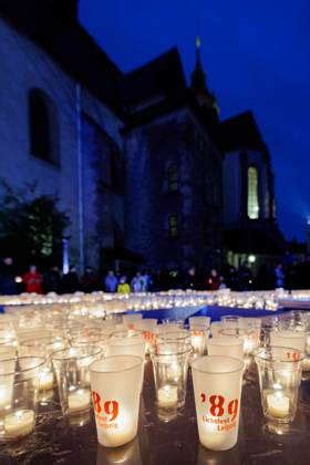 Light Festival In Leipzig On Monday Evening 09 10 2023 In Memory Of The