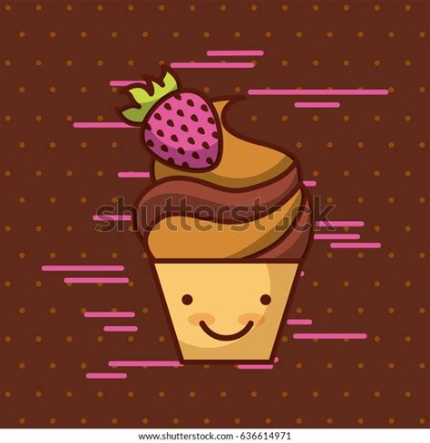 Kawaii Food Background Colorful Image Stock Vector (Royalty Free ...