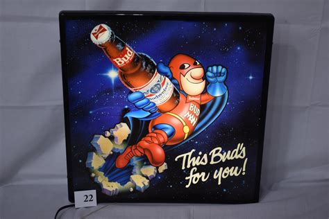 Lot 1990 Bud Man Beer Sign