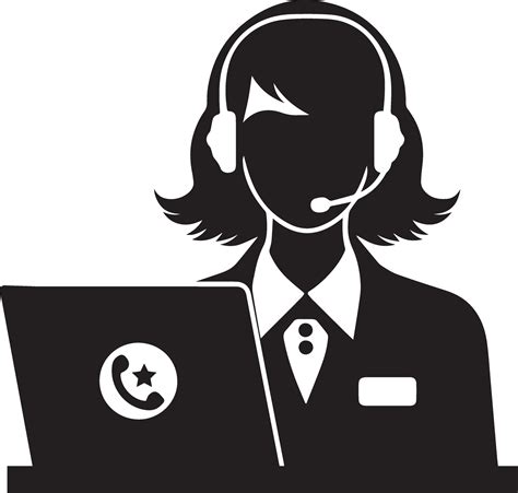 Call Center Woman Vector Call Center Girl Vector Silhouette 33486577