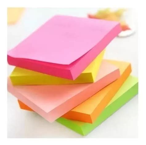 450 Nota Adhesiva Taco Memo Post It De Colores Fluor 76x76mm Cuotas