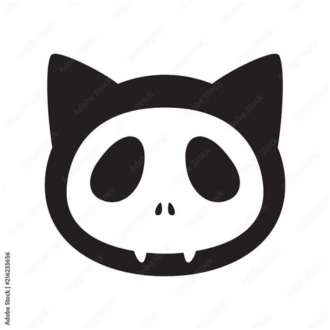 cat vector Halloween icon skull logo kitten cartoon character ...