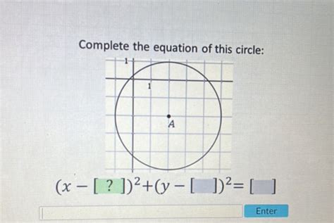 Complete The Equation Of This Circle X 2 Y 2 StudyX